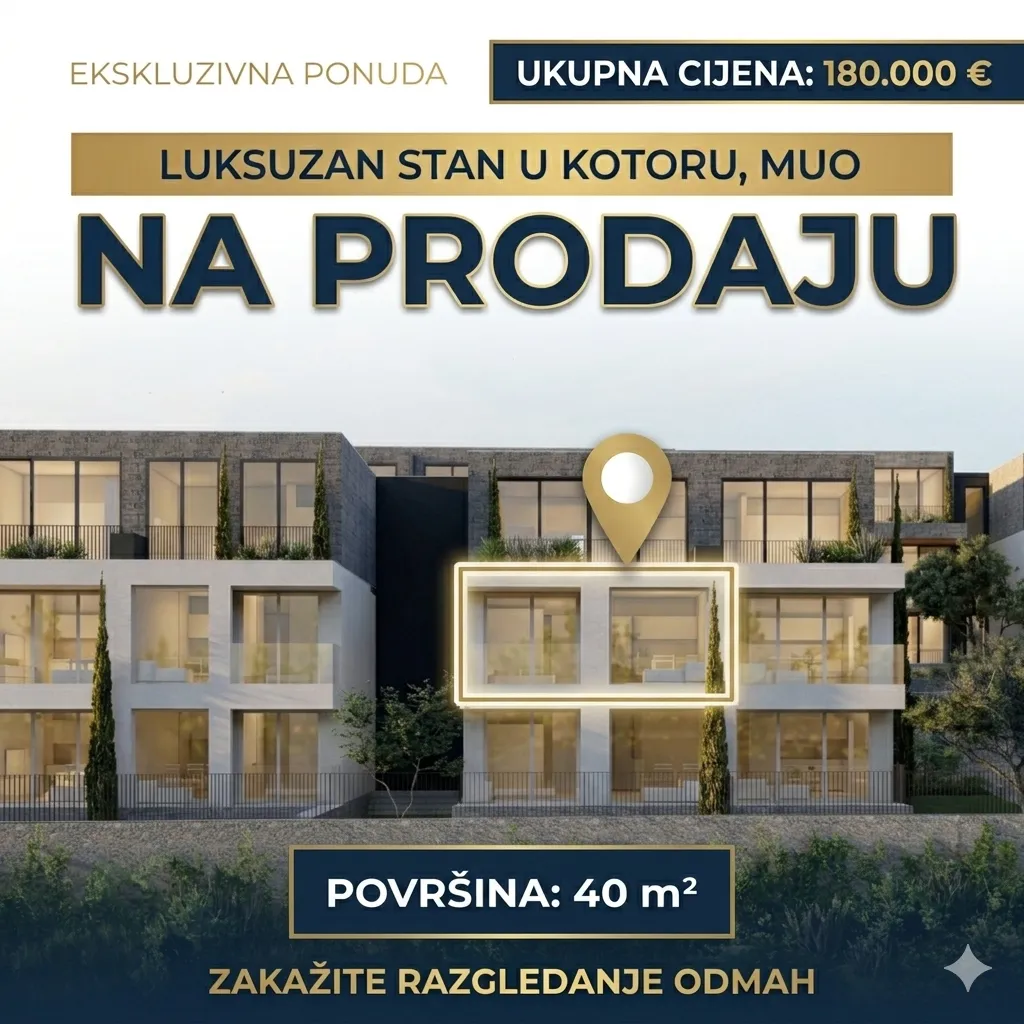 Prodaja, jednosoban stan, 40m², Škaljari, Kotor