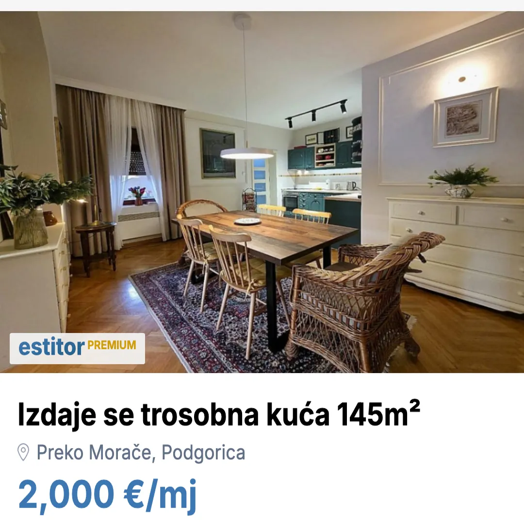 Rent, house, 145m², Preko Morače, Podgorica