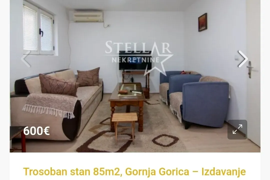 Izdavanje, trosoban stan, 85m², Gornja Gorica, Podgorica
