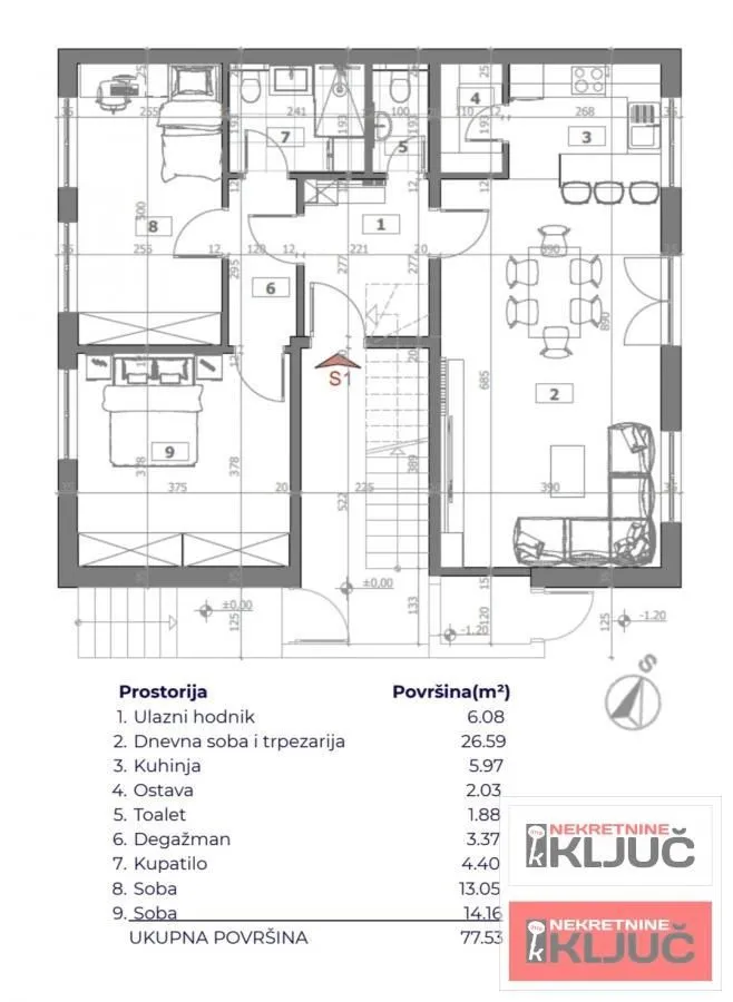 Prodaja, trosoban stan, 77m², Bulevar Oslobodjenja, Novi Sad Sve Podlokacije