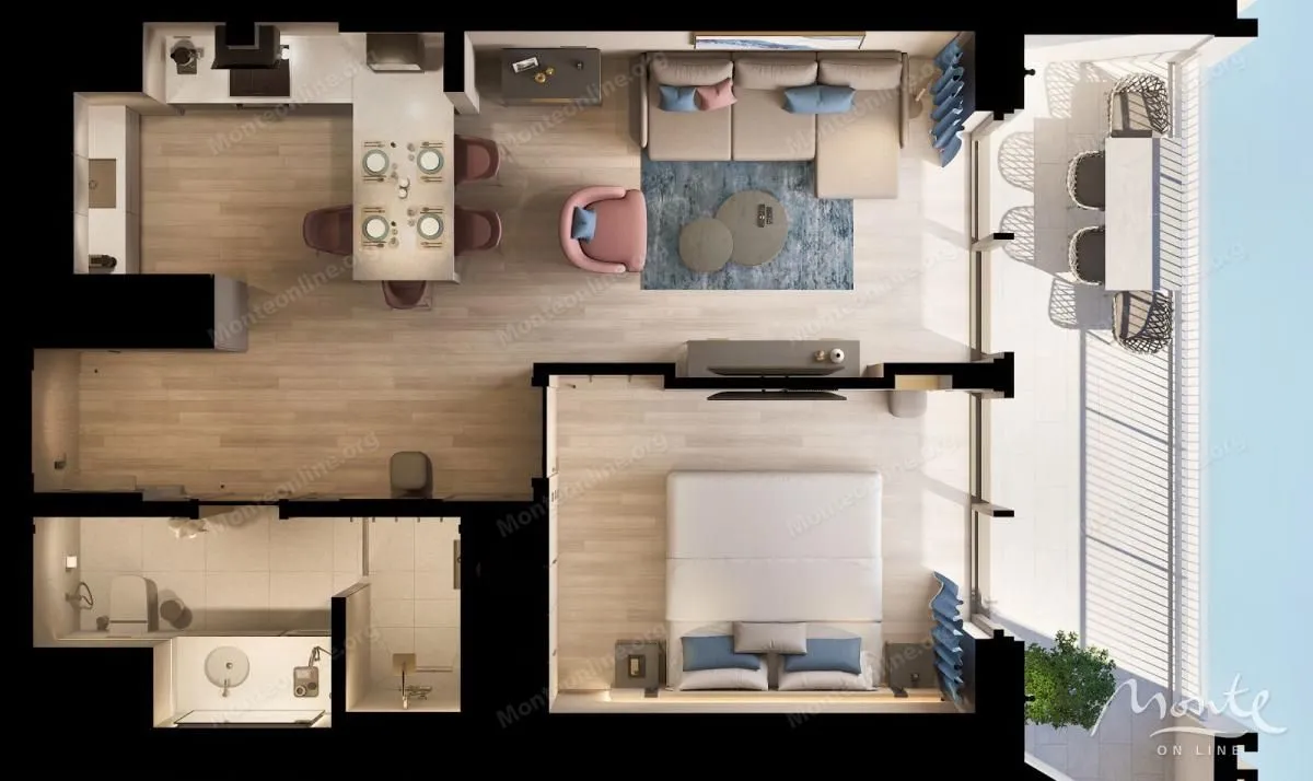 Sale, one bedroom apartment, 56m², Rafailovići, Budva