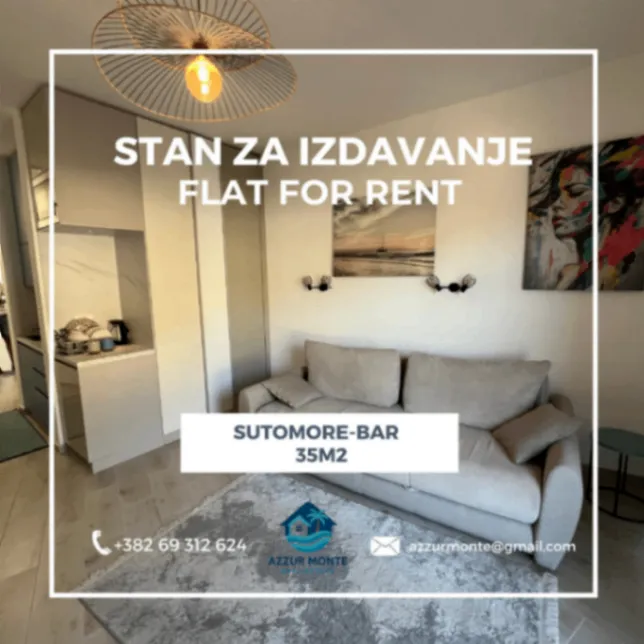 Izdavanje, garsonjera, 35m², Sutomore, Bar