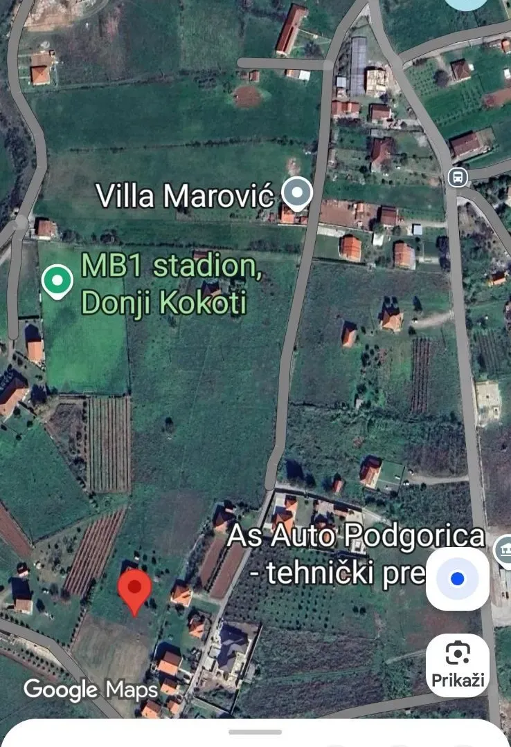 Prodaja, plac, 1000m², Donji Kokoti, Podgorica