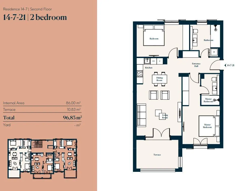 Sale, two bedroom apartment, 96m², Luštica, Tivat