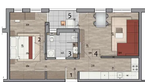Prodaja, jednosoban stan, 50m², Pantelej, Niš