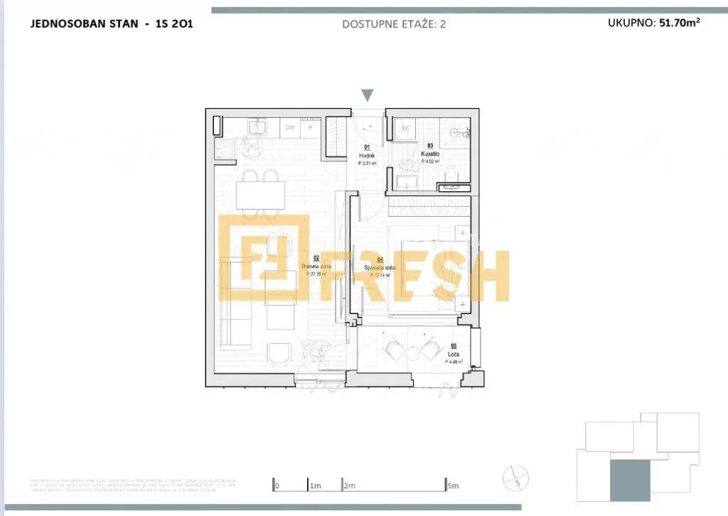 Prodaja, jednosoban stan, 51m², Kolašin, Crna Gora