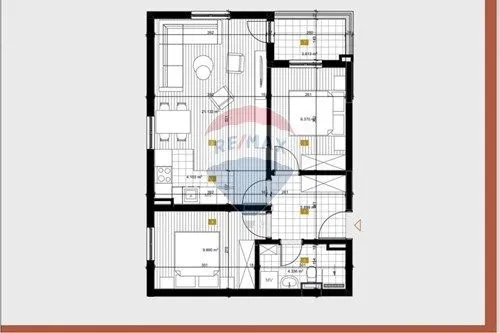 Prodaja, dvosoban stan, 58m², Masline, Podgorica