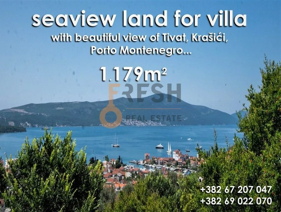 Prodaja, plac, 1179m², Tivat, Crna Gora
