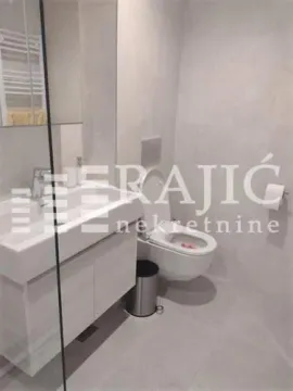 Modern bathroom with a sink, toilet, and walk-in shower. - image 11