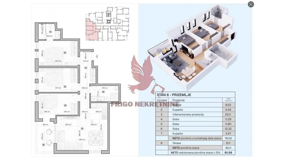Prodaja, četvorosoban stan, 82m², Mladenovac, Beograd