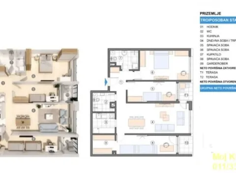 Sale, three bedroom apartment, 104m², Zemun Gornji Grad, Zemun Sve Podlokacije