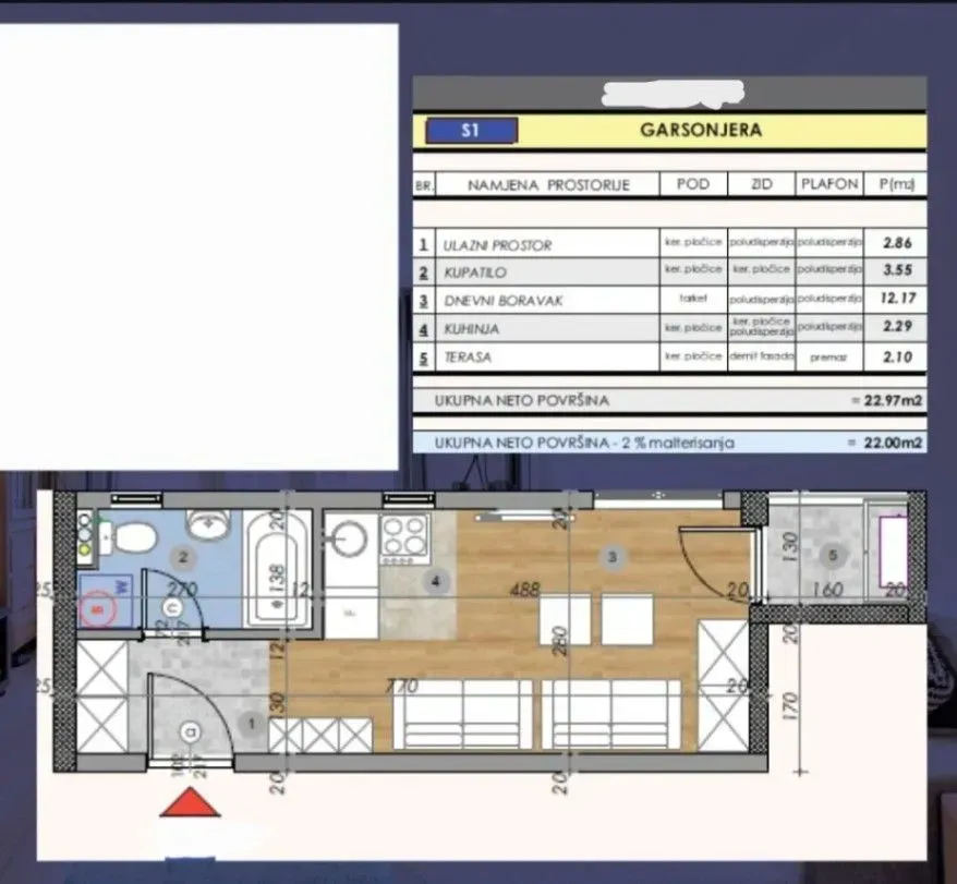 Sale, apartment, 22m², Zabjelo, Podgorica