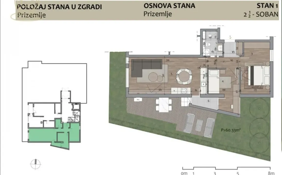 Sale, two bedroom apartment, 60m², Medijana, Niš