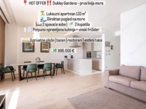 Prodaja, dvosoban stan, 133m², Dukley Gardens, Budva - image 1