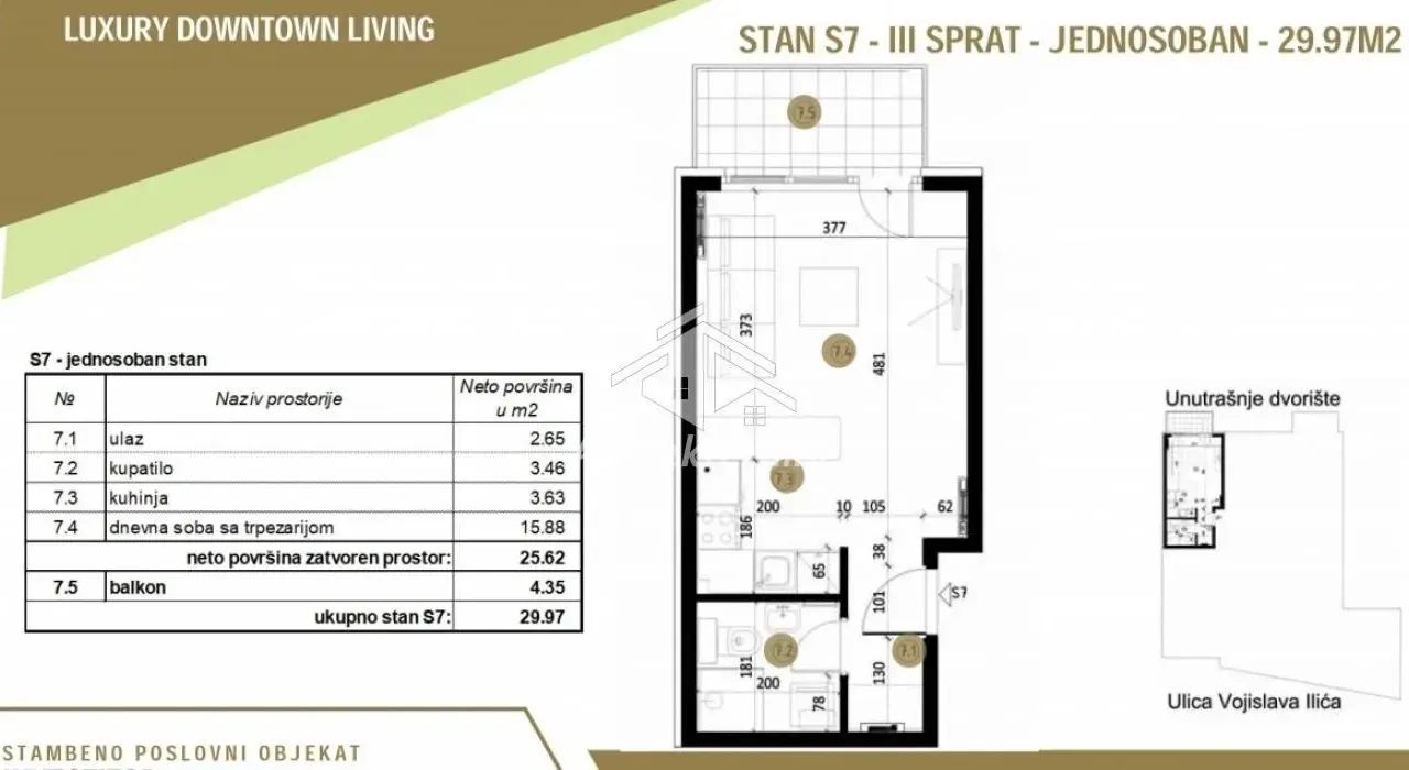 Prodaja, jednosoban stan, 30m², Vračar Sve Podlokacije, Beograd