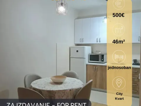 Rent, one bedroom apartment, 46m², City Kvart, Podgorica - image 1