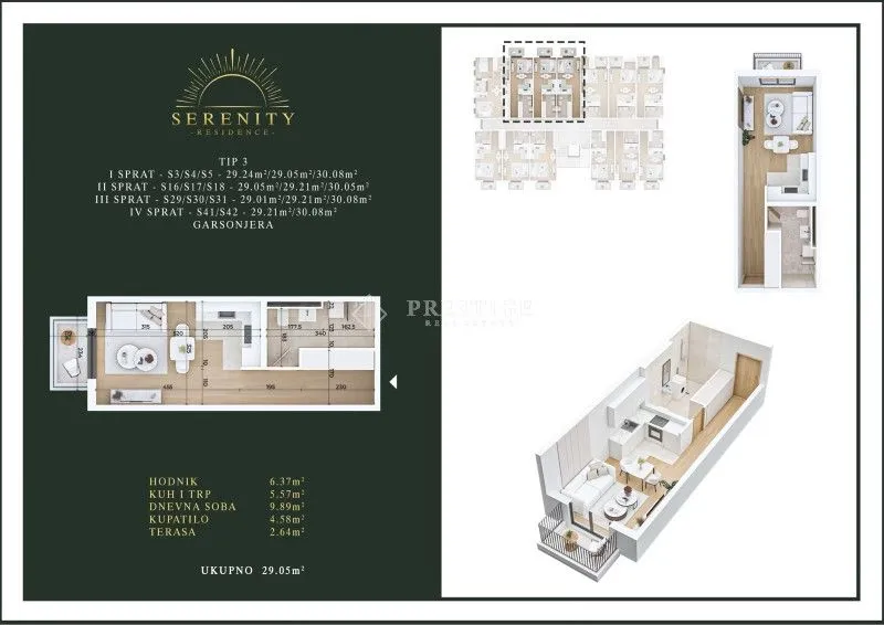 Prodaja, garsonjera, 29m², Stari Aerodrom, Podgorica