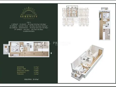 Sale, studio apartment, 29m², Stari Aerodrom, Podgorica - image 2