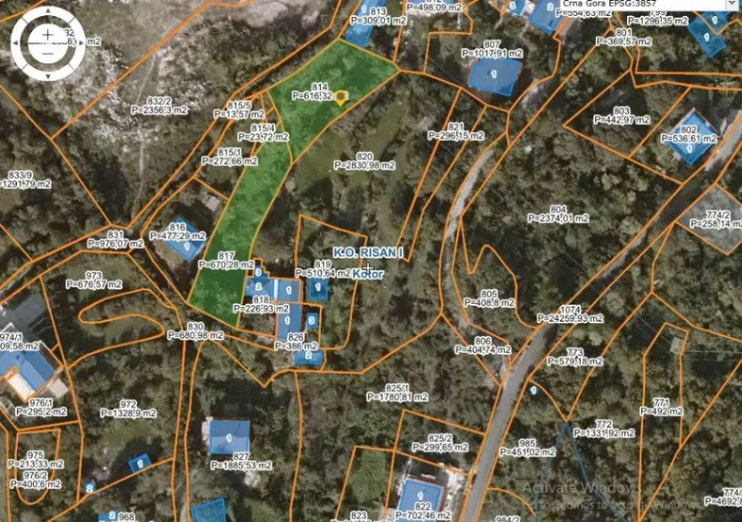 Prodaja, plac, 1288m², Risan, Kotor