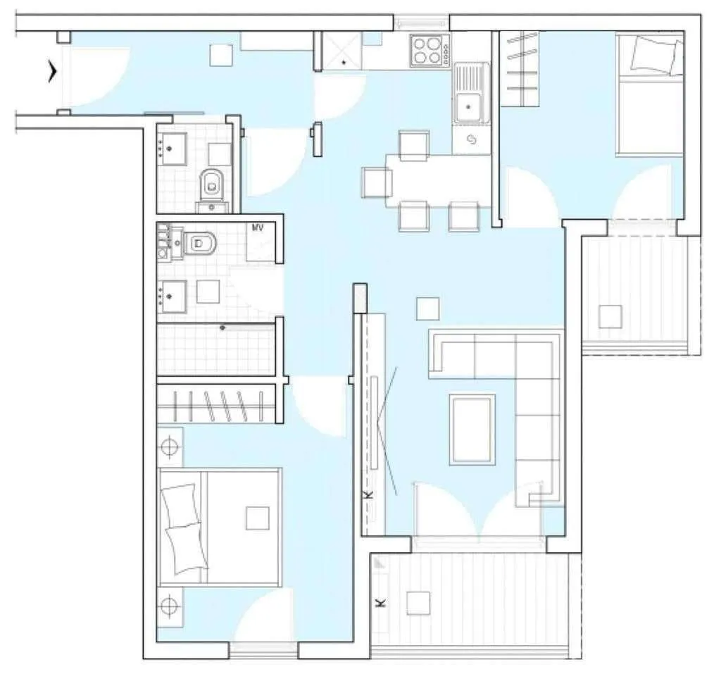 Sale, two bedroom apartment, 62m², Dobrota, Kotor