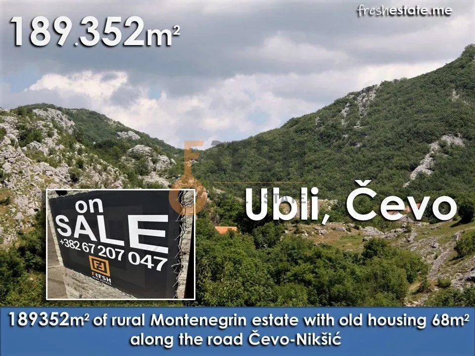 Sale, land lot, 189352m², Cetinje, Crna Gora