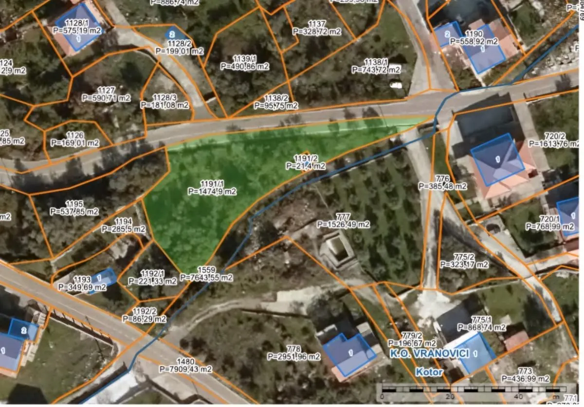 Prodaja, plac, 1557m², Lješevići, Kotor