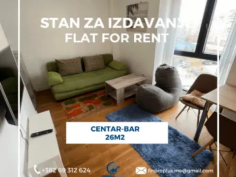 Izdavanje, garsonjera, 26m2, Centar, Bar