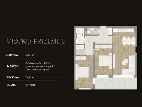 Sale, two bedroom apartment, 59m², Muo, Kotor - image 6