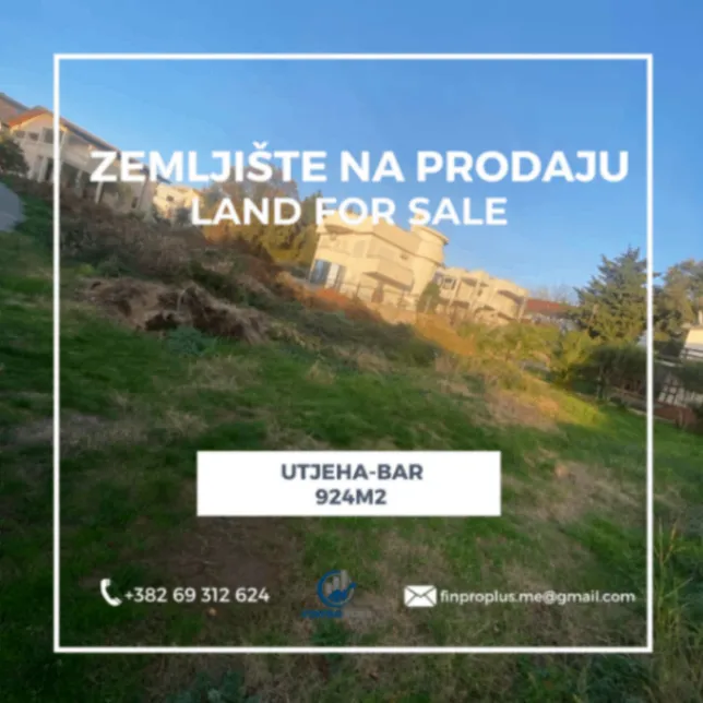 Prodaja, plac, 924m², Utjeha, Bar