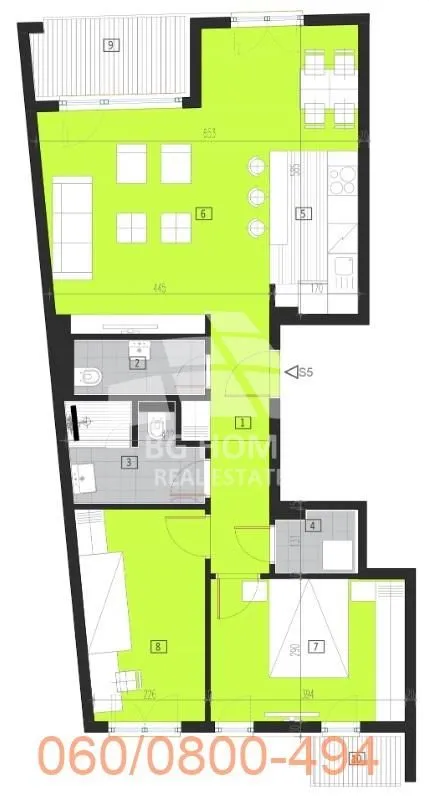 Sale, three bedroom apartment, 77m², Crveni Krst, Beograd