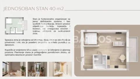 Sale, one bedroom apartment, 40m², Polje, Bar - image 3