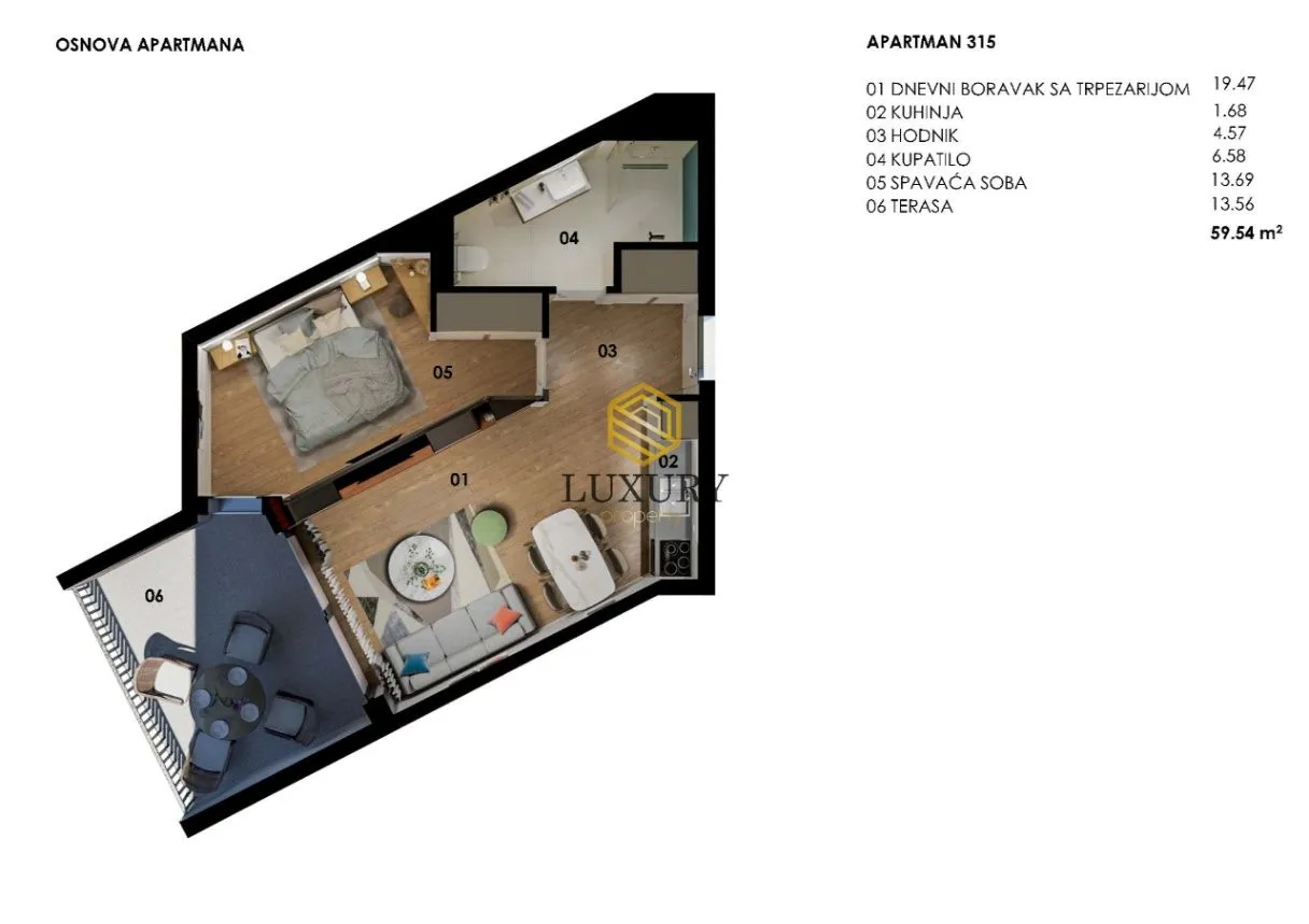 Prodaja, jednosoban stan, 60m², Bečići, Budva