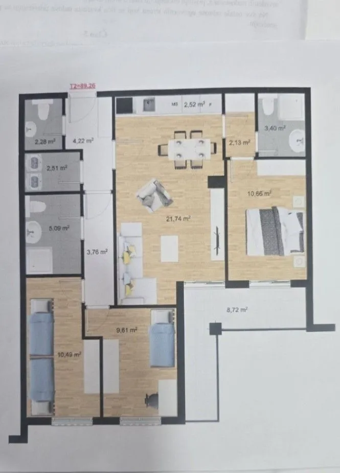Prodaja, trosoban stan, 83m², Stari Aerodrom, Podgorica