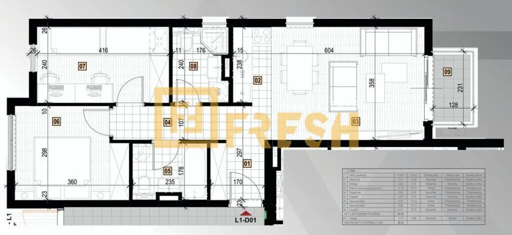 Prodaja, dvosoban stan, 60m², Zagorič, Podgorica