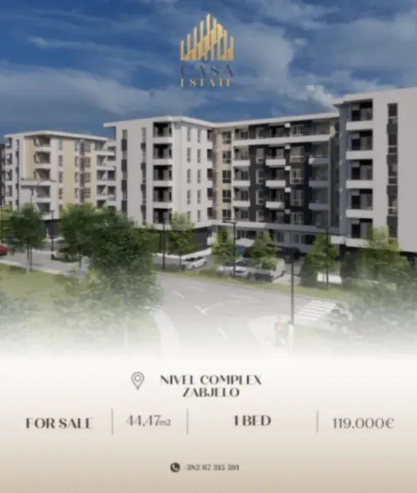 Prodaja, jednosoban stan, 45m², Zabjelo, Podgorica