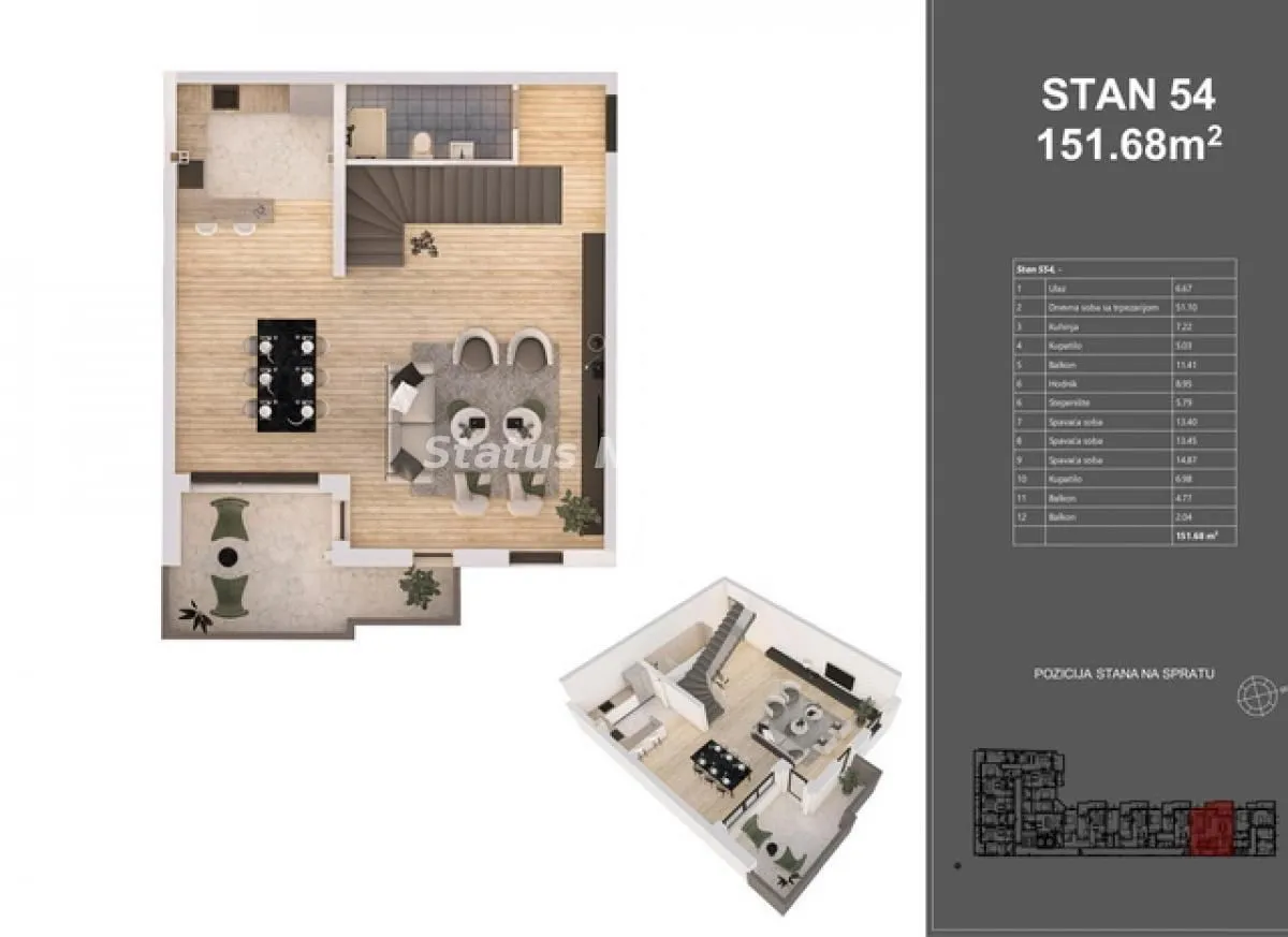 Prodaja, četvorosoban stan, 152m², Centar, Novi Sad