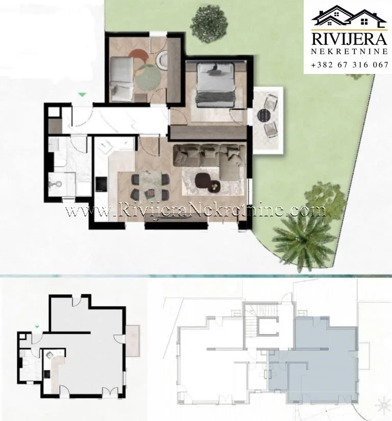 Prodaja, dvosoban stan, 59m², Kava, Tivat