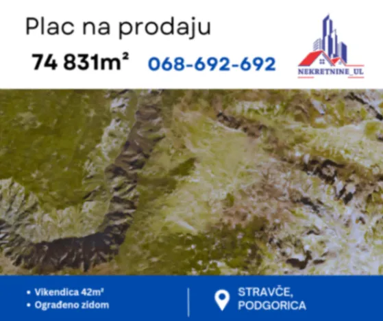 Prodaja, plac, 74831m², Kuči, Podgorica