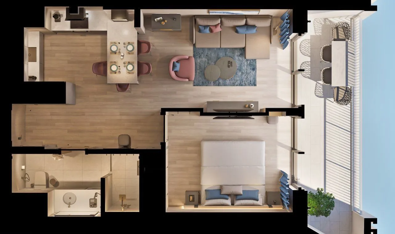 Prodaja, jednosoban stan, 56m², Rafailovići, Budva