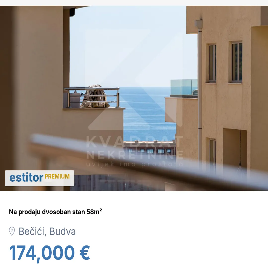 Prodaja, dvosoban stan, 58m², Bečići, Budva