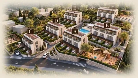 3D render kompleksa zgrada sa bazenom i uređenim dvorištem. - image 7