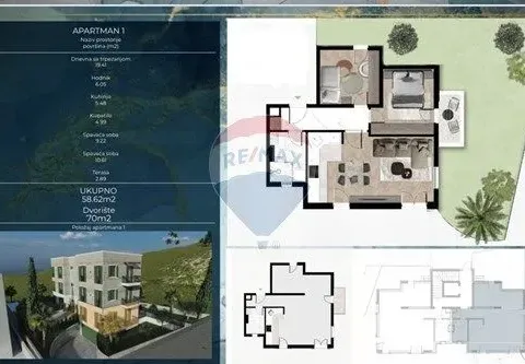 Prodaja, dvosoban stan, 60m², Kavač, Kotor - image 4