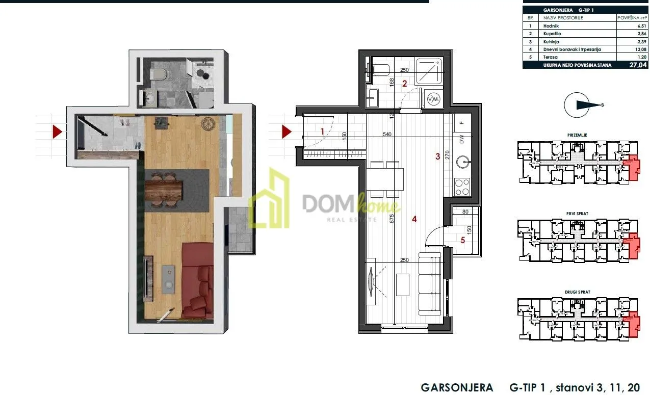 Prodaja, stan, 27m², Zabjelo, Podgorica