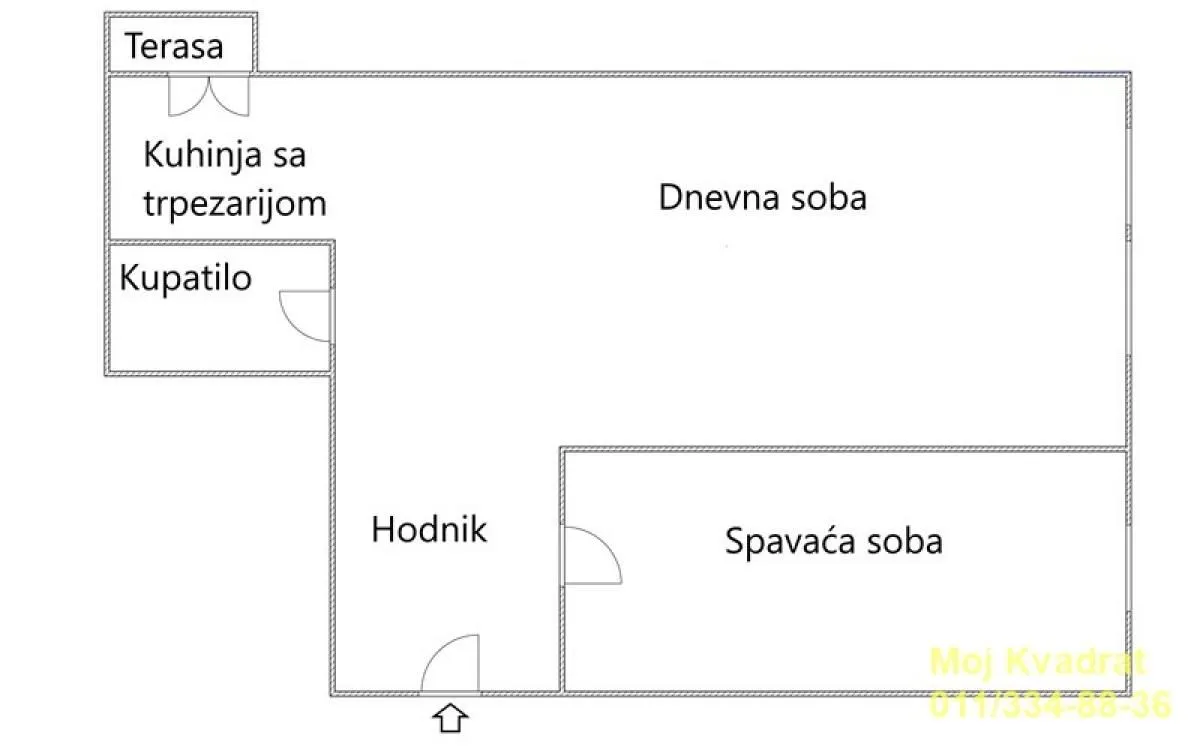 Sale, one bedroom apartment, 37m², Vojvode Vlahovica, Beograd