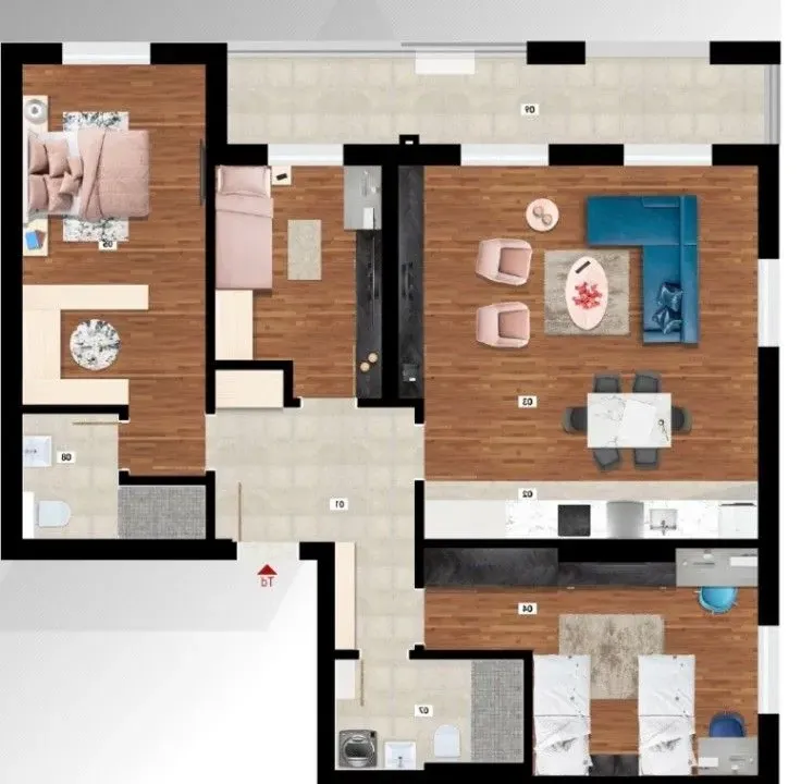 Prodaja, trosoban stan, 106m², Stari Aerodrom, Podgorica