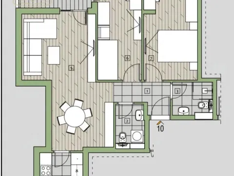 Sale, three bedroom apartment, 65m², Medijana, Niš - image 2