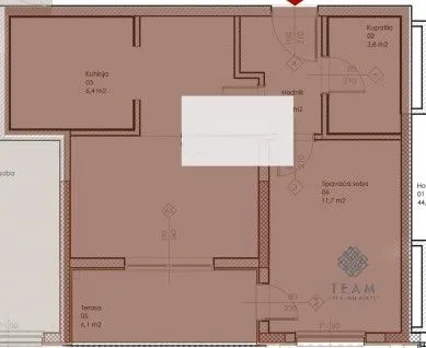 Sale, one bedroom apartment, 48m², Ljubović, Podgorica