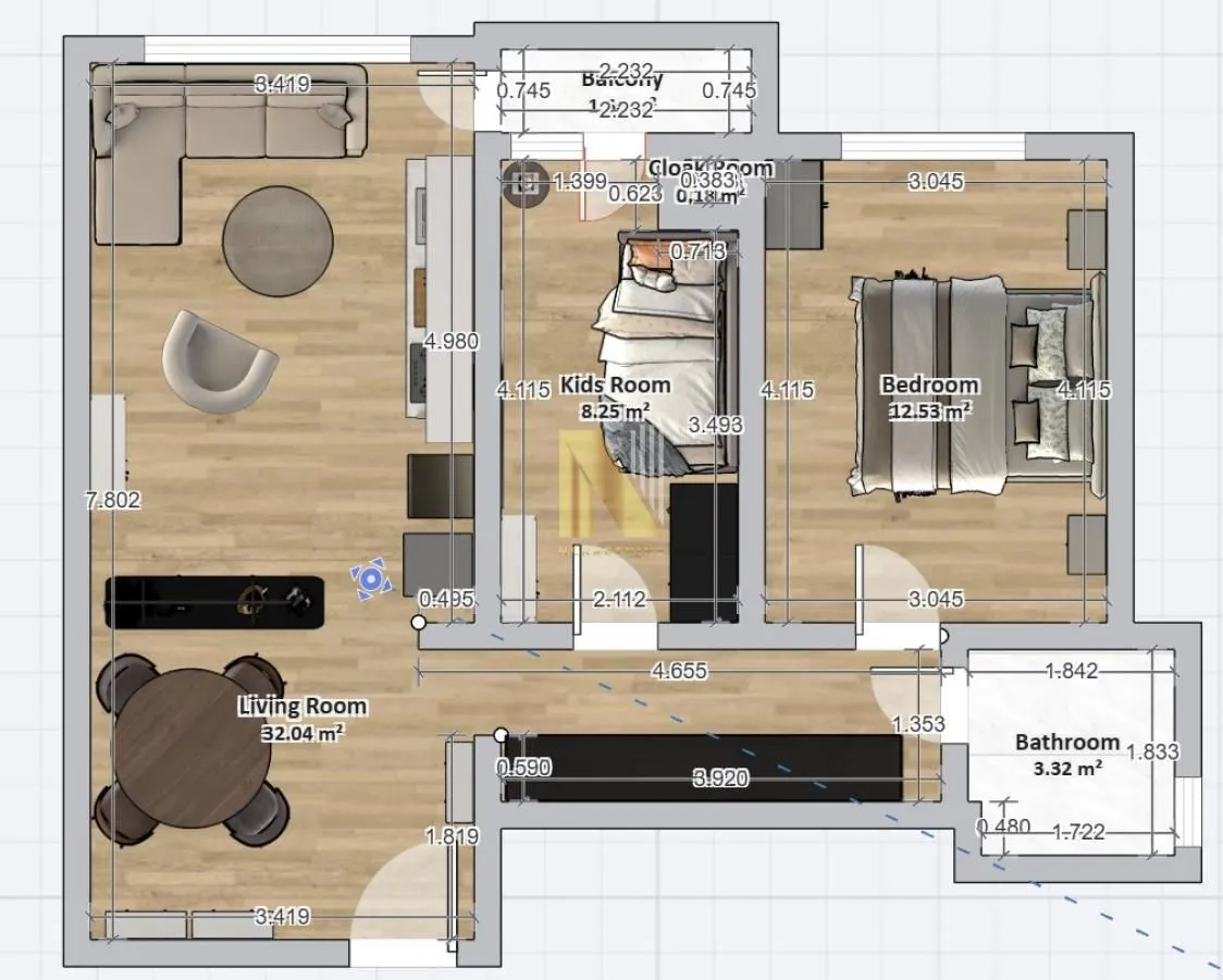 Prodaja, dvosoban stan, 59m², Železnička Stanica, Novi Sad Sve Podlokacije