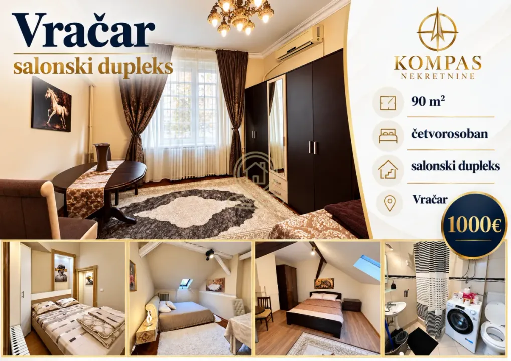 Izdavanje, četvorosoban stan, 90m², Vračar Sve Podlokacije, Beograd