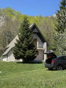 Pogled na spoljašnjost kuće sa dvoriijem i zelenilom. - image 12
